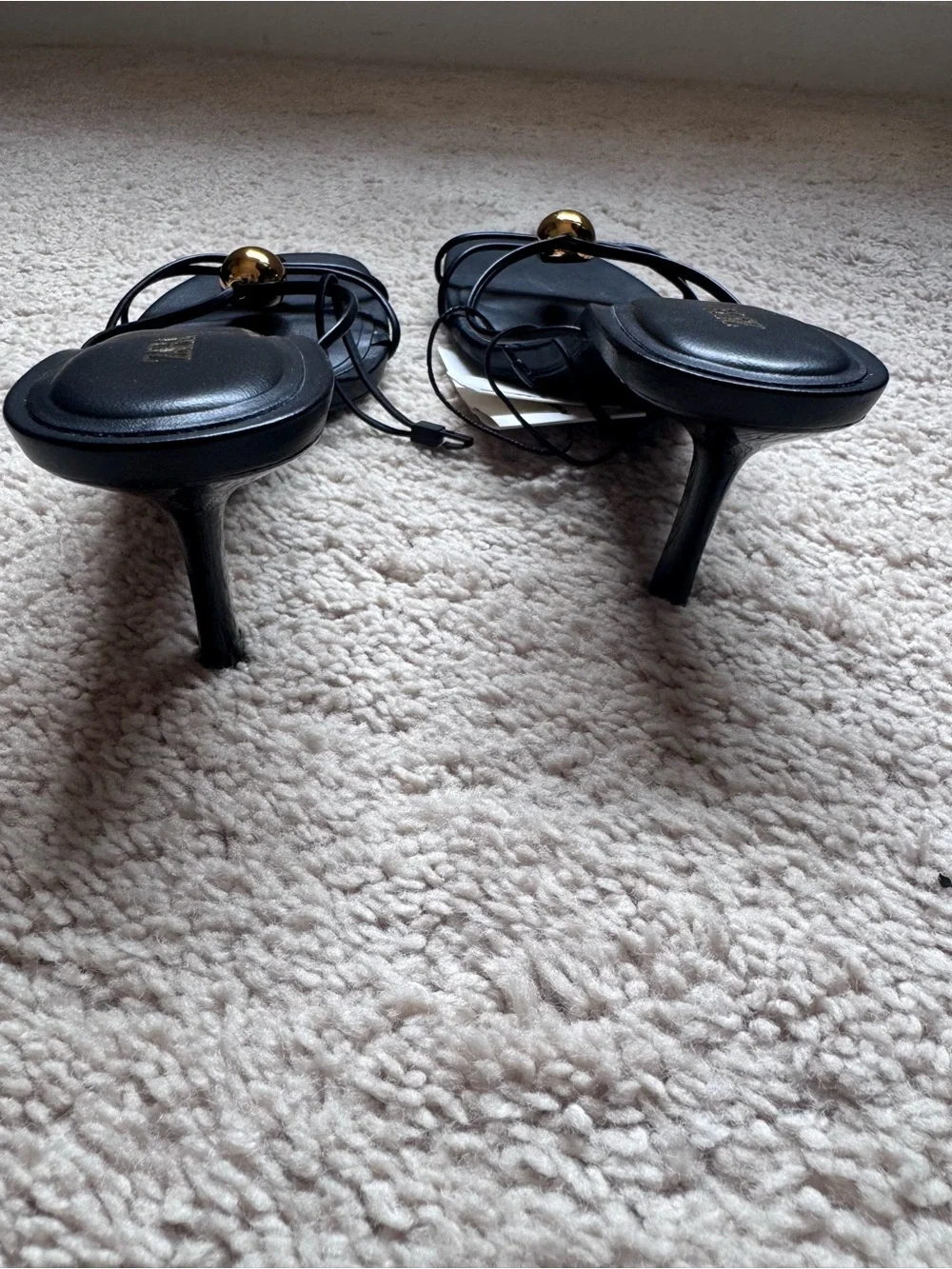 ZARA Black Metallic Detail Sandals - Picture 5 of 5